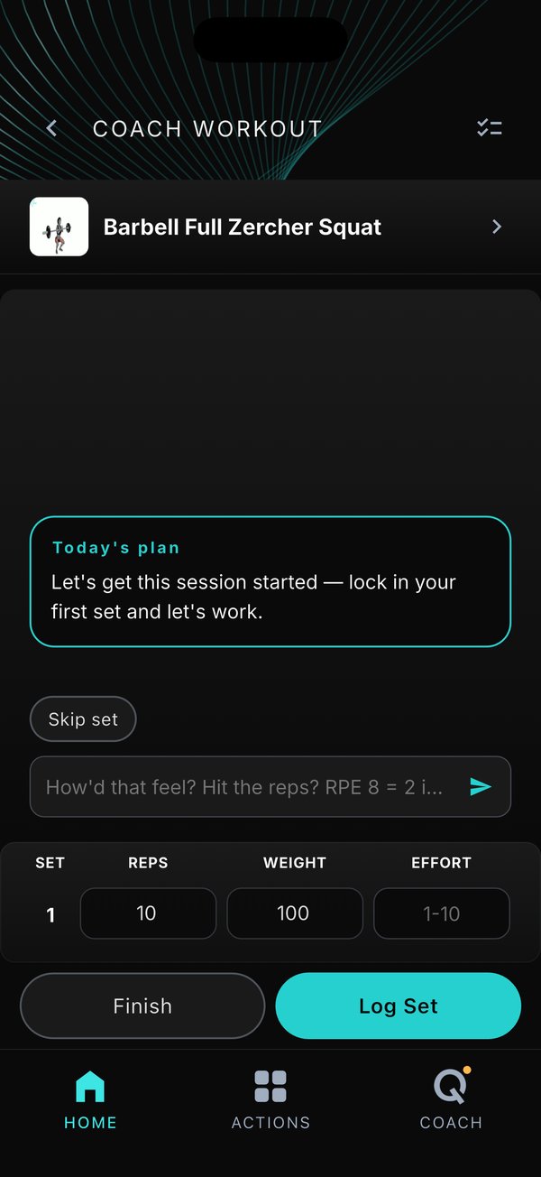 Live Coach Mode with current workout context