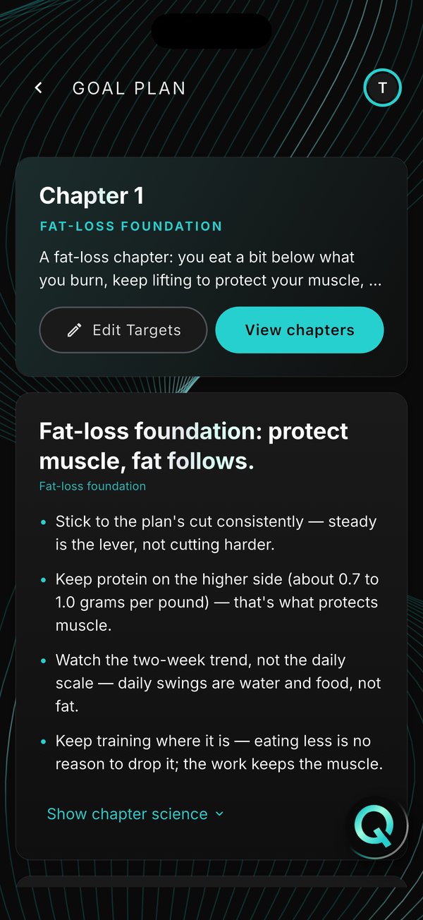 Goal chapter linking nutrition and training