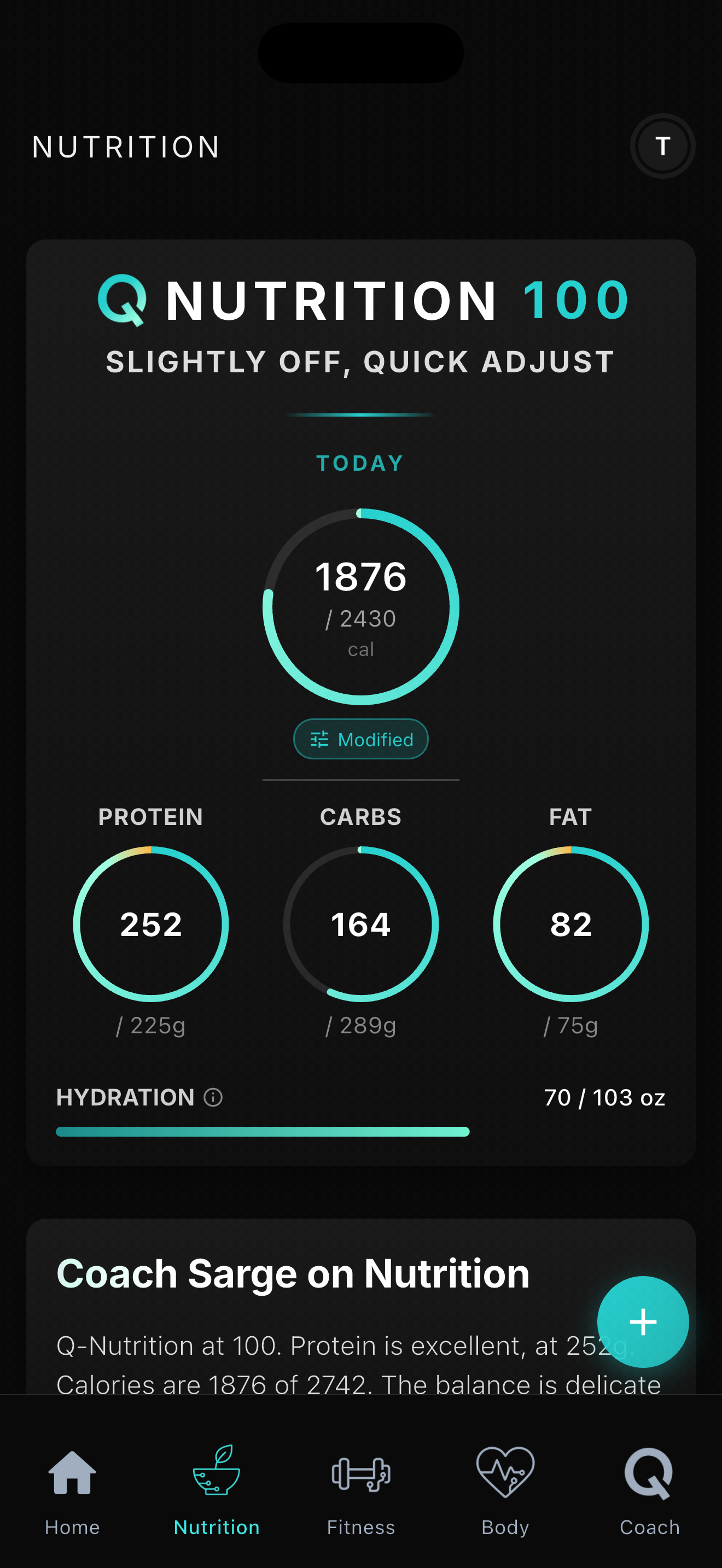 Nutrition Dashboard